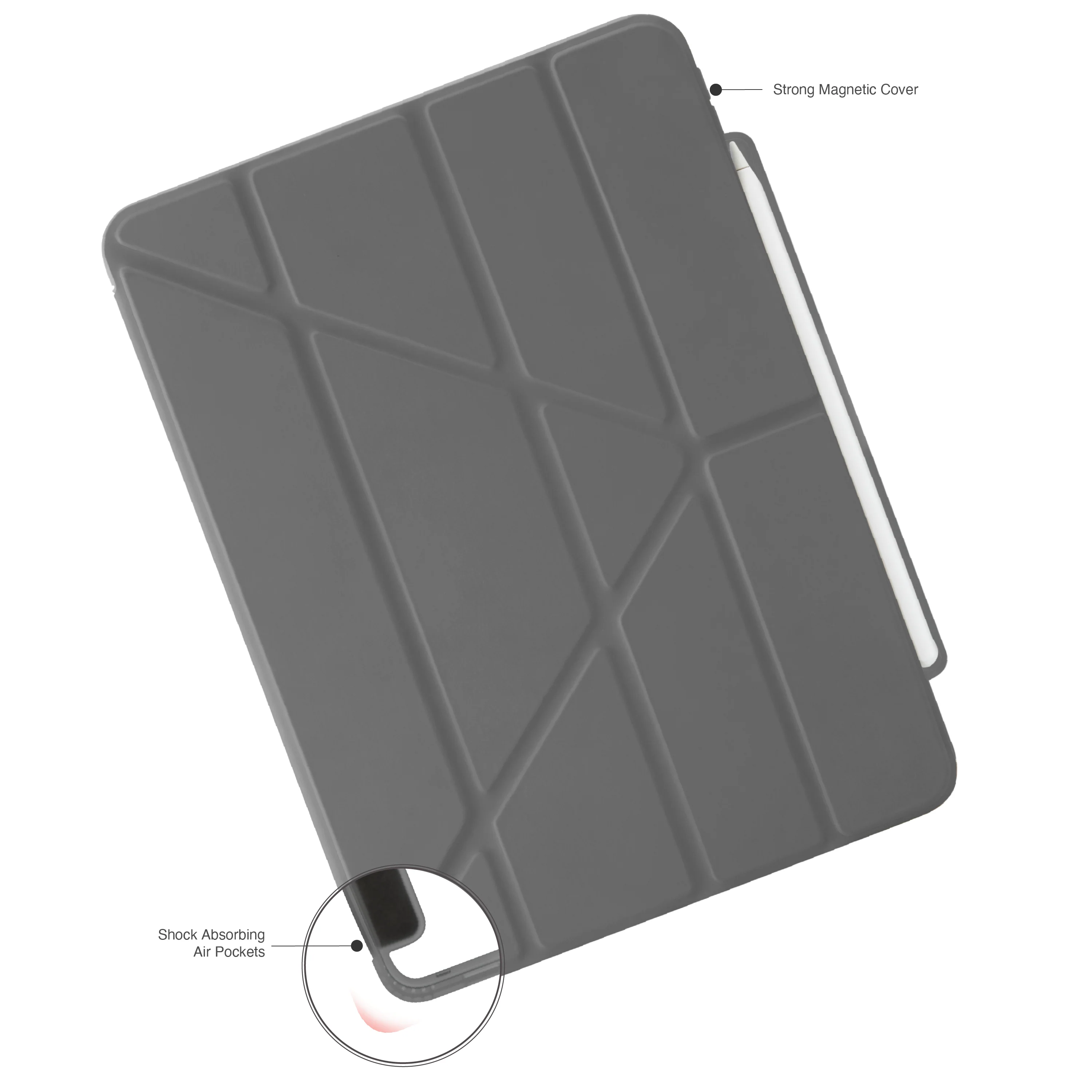 EOL Pipetto Origami Pencil Case voor 13-inch iPad Air (M4/M3/M2) - Grijs - Image 4