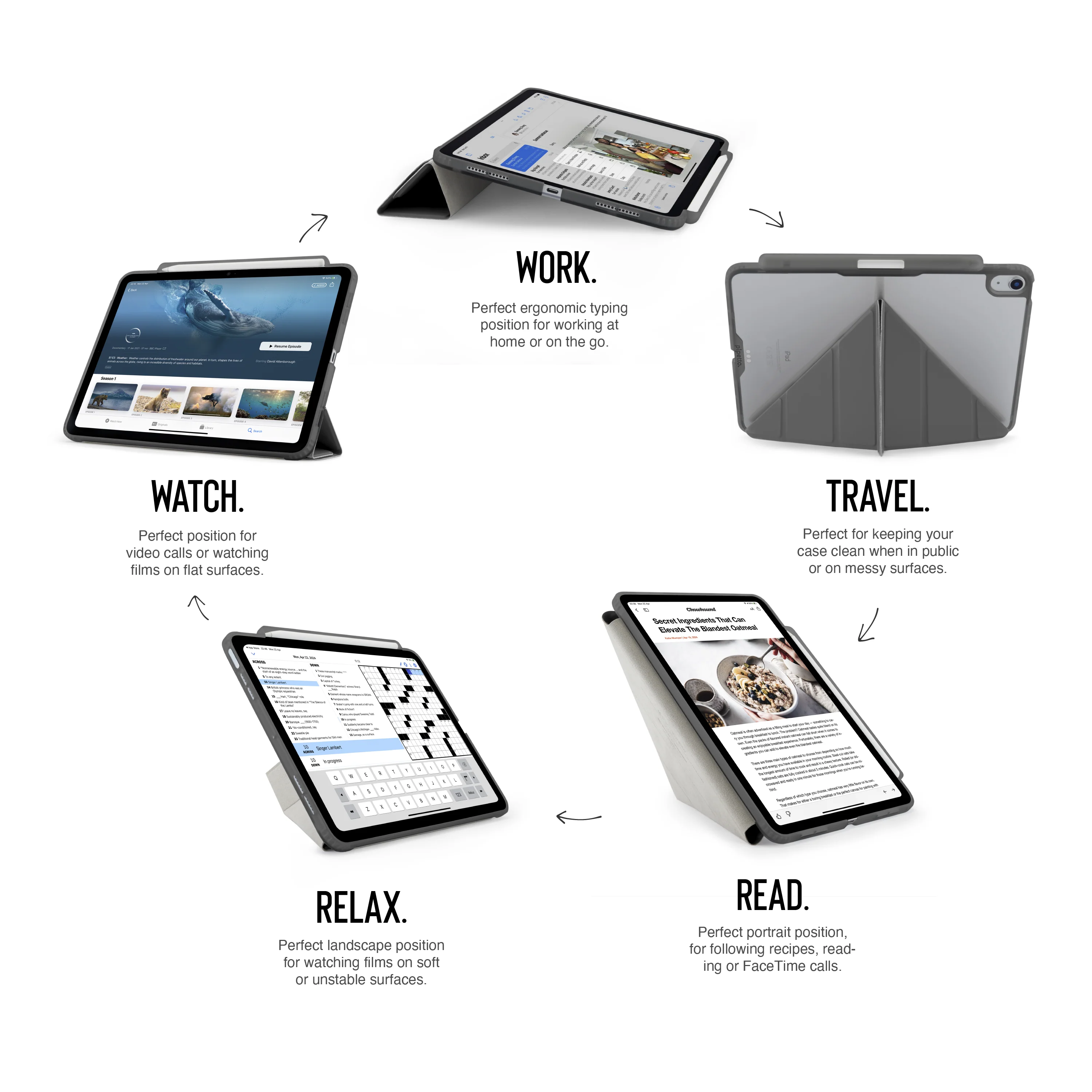 EOL Pipetto Origami Pencil Case voor 13-inch iPad Air (M4/M3/M2) - Grijs - Image 5