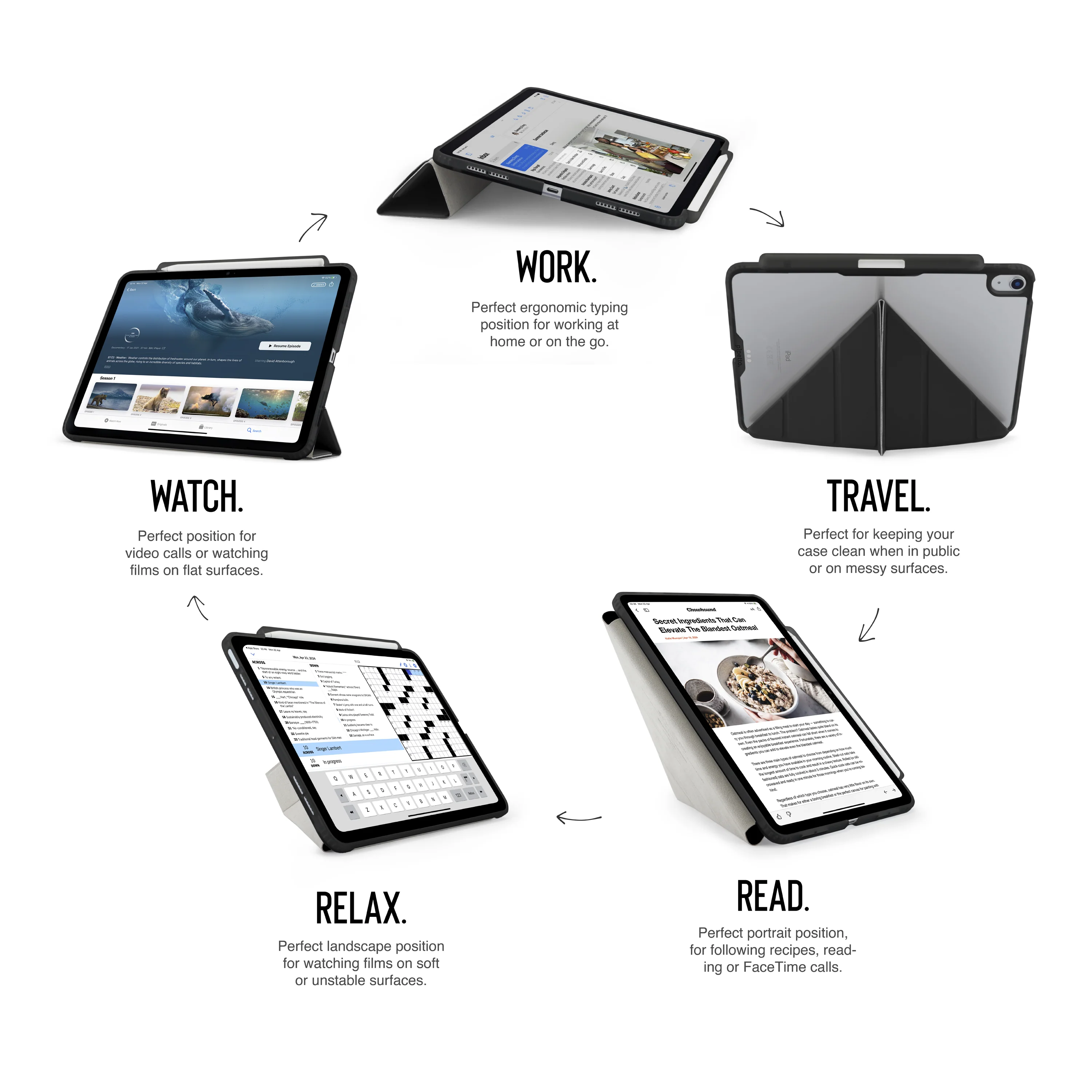 Pipetto Origami Pencil Case voor 13-inch iPad Air (M4/M3/M2) - Zwart - Image 5