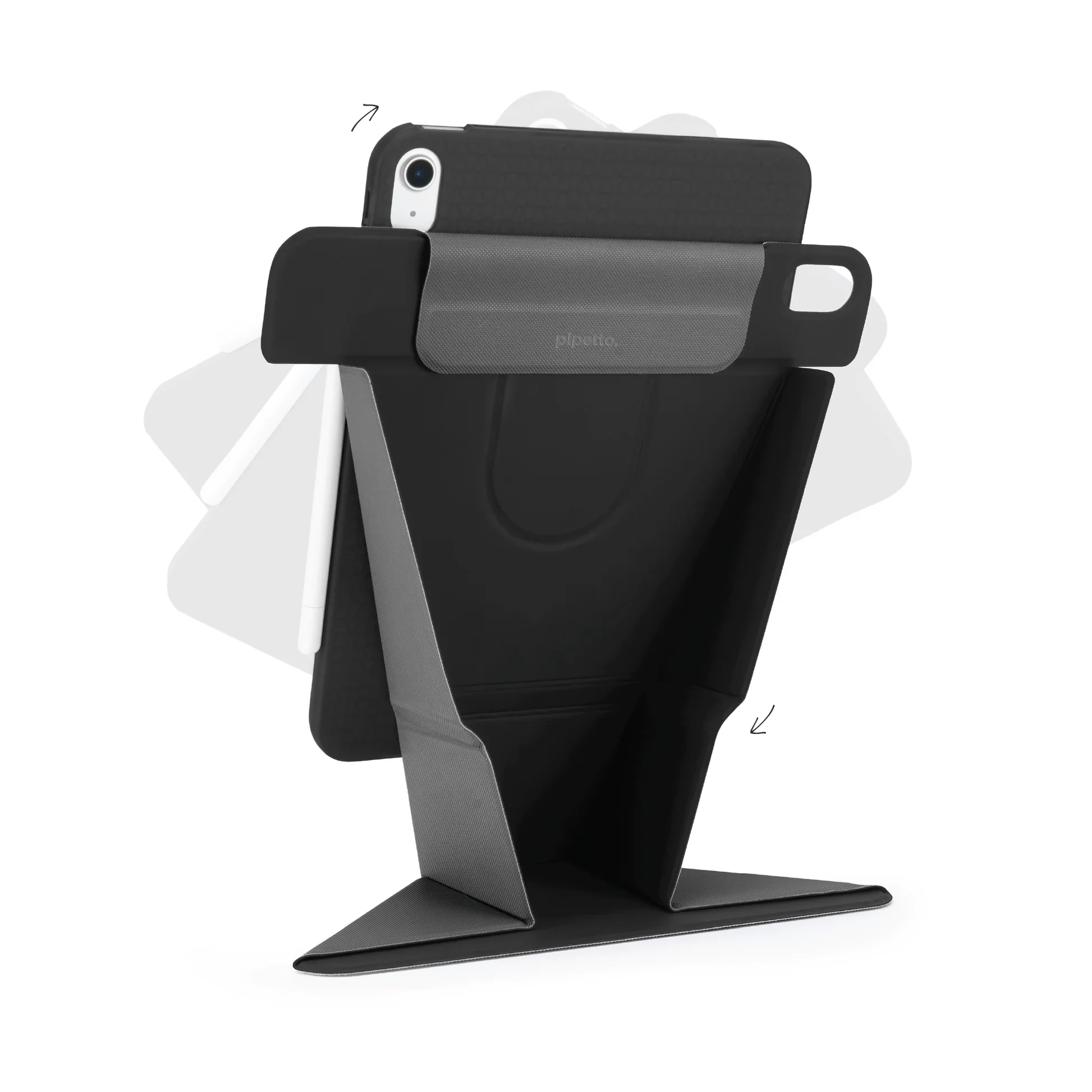 Pipetto Origami Stand Case voor iPad Air 11-inch (M4/M3/M2) / iPad Air 10,9-inch (2022/2020) - Zwart - Image 3