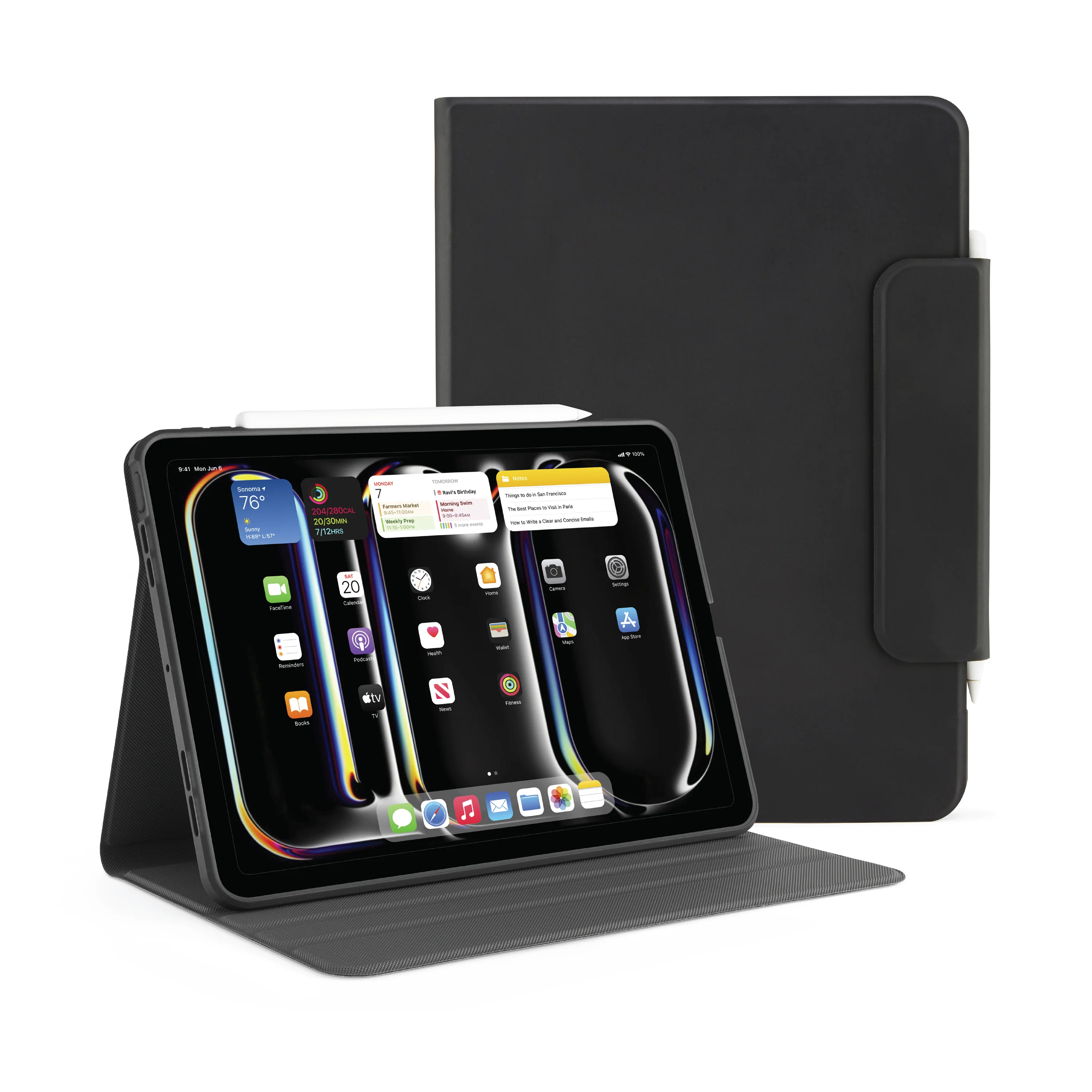 Pipetto Rotating Folio Case voor 13-inch iPad Pro (M5/M4) - Zwart