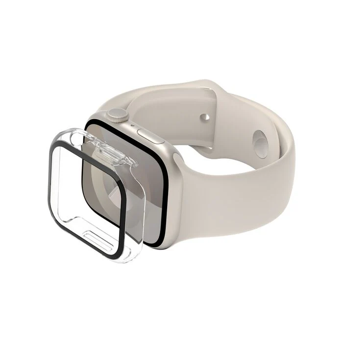 Belkin ScreenForce | TemperedCurve Antimicrobiële Screenprotector + bumper voor Apple Watch Series 9/8/7/SE - 44/45 mm - Transparant - Image 3