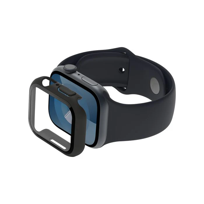 Belkin ScreenForce | TemperedCurve Antimicrobiële Screenprotector + bumper voor Apple Watch Series 9/8/7/SE - 44/45 mm - Zwart - Image 3